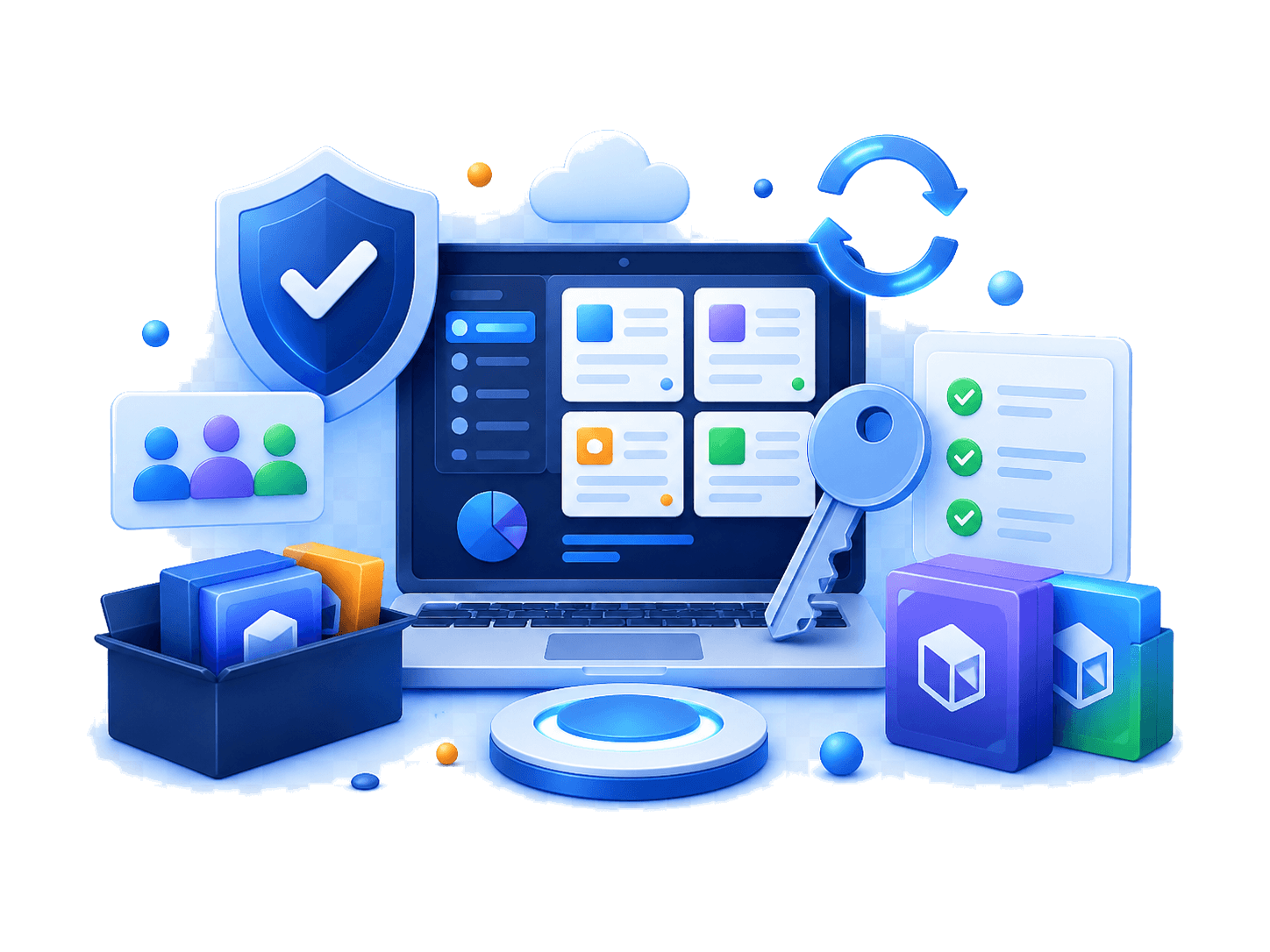 Ilustração de Licenciamento de Software