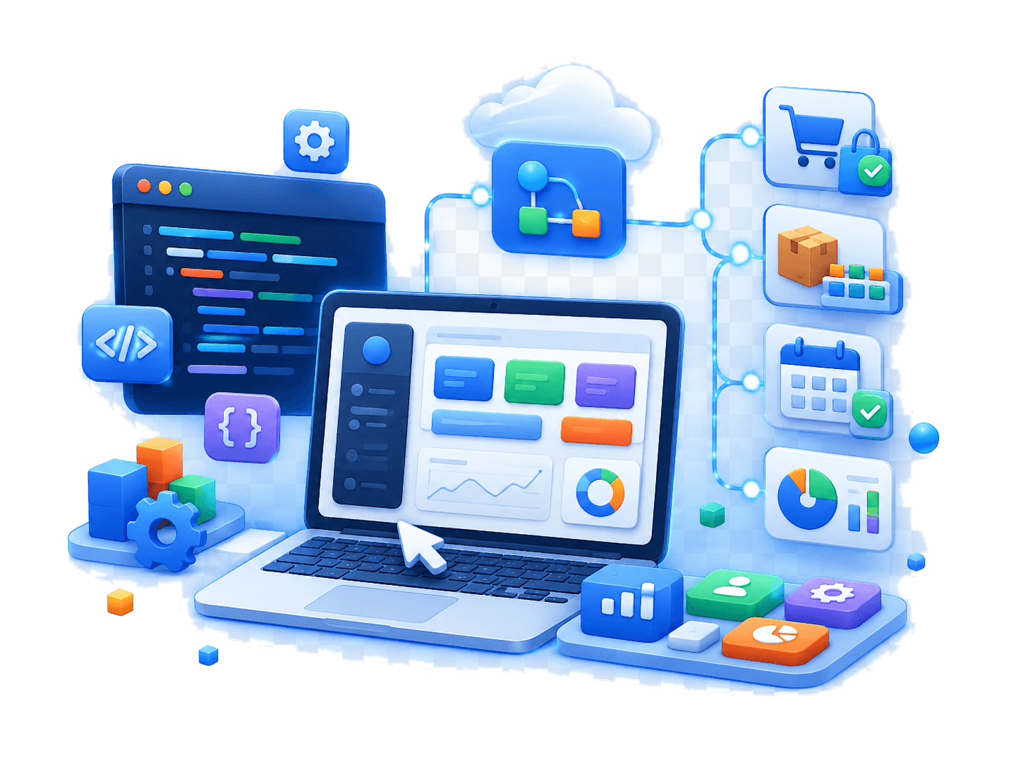 Ilustração de Desenvolvimento de Software